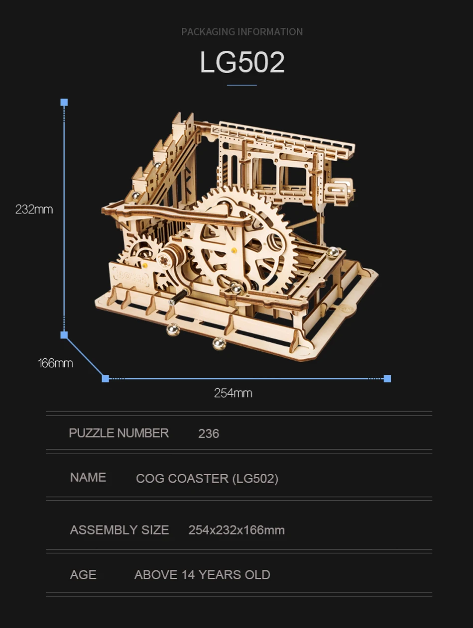 Robud, 4 вида, сделай сам, 3D, Мраморная игра, для бега, деревянная модель зубчатого привода, строительные наборы, игрушка для детей, взрослых, LG501-LG504, Прямая поставка