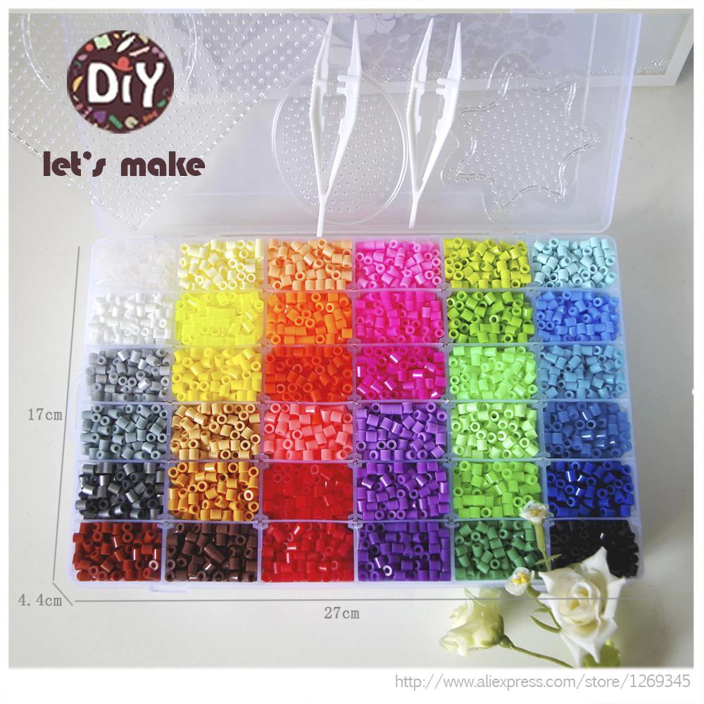Давайте сделаем разноцветные бусины Perler Гладильные бусины 5 мм Хама бусины предохранитель 2 шаблон+ 5 железная бумага+ 2 пинцета головоломка Diy бусины игрушки