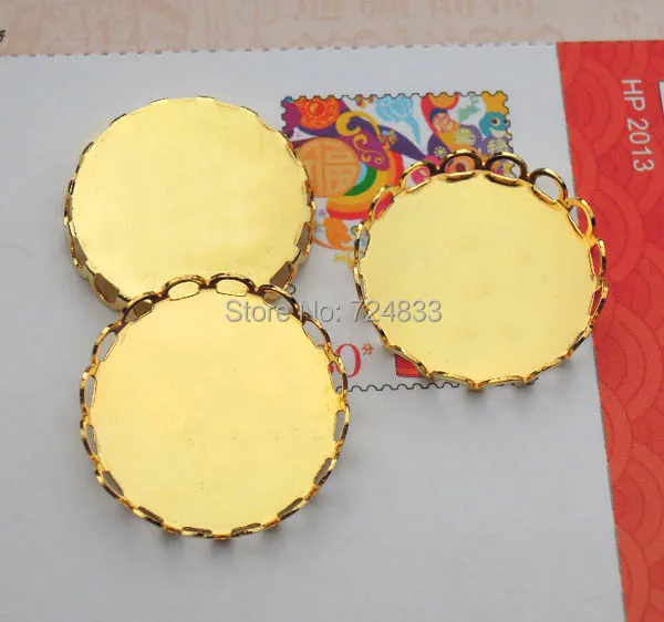 Новые Позолоченные пустые круглые фонарики основа для кабошона подвеска