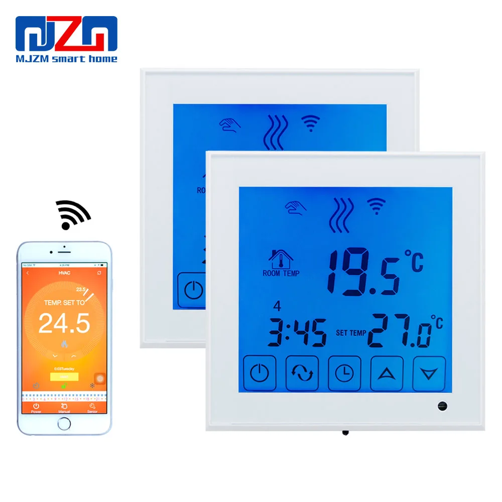 MJZM 2pcs 16A03 1 WiFi цифровой термостат синий белый подсветка подпольное Отопление