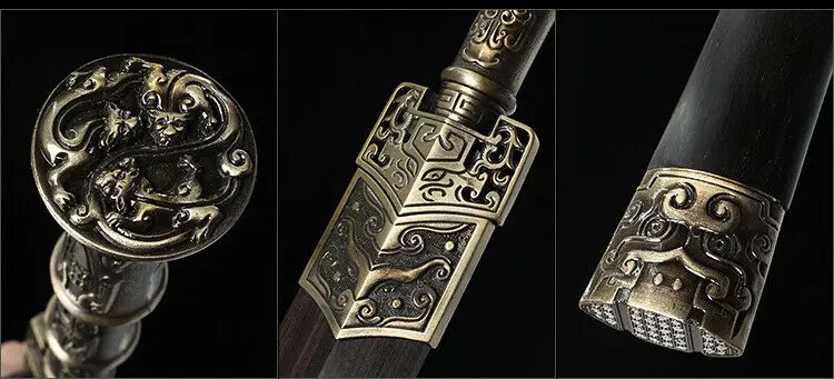 Высокое качество KungFu Han jian меч острый катана красный дамасский сложенный