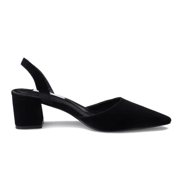 MLJUESE 2018 women sandals Kid Suede black color Gladiator slingbacks pointed toe beaches casual size 34-40 | Обувь