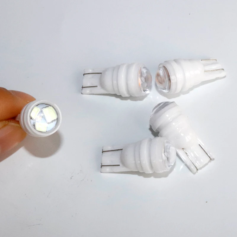 100 шт. T10 Керамика 3 SMD 2835 Светодиодный Светильник лампы 194 501 w5w Керамика база автомобильная антенна указатель поворота номерного знака багажник Габаритные огни 12В
