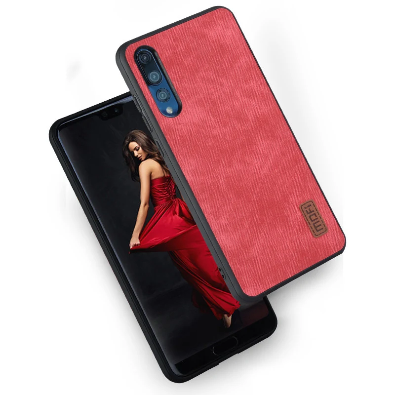 red Для huawei P20 Pro Чехол для huawei P20 Lite чехол P20 чехол силиконовый джинсовый кожаный Mofi для huawei P20 Pro чехол 360 capa - Цвет: red