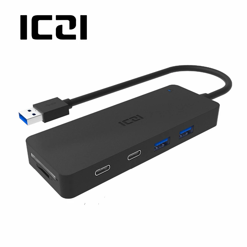 ICZI USB 3 0 концентратор 4 * порты + 2 Порты type C SD TF кардридер высокоскоростной для ПК и