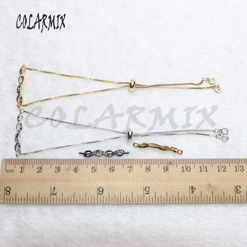 

8Pcs High quality Irregular zircon charms bracelet mix color charms jewelry Bracelet fashion jewelry gift for lady 5418