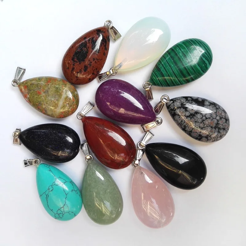 Оптовая продажа 10 шт. подвески из натурального камня большая капля воды Подвески