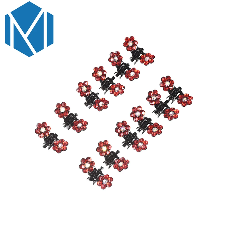 Высокое качество M MISM 12 шт./компл. мини стразы для волос с цветком заколки