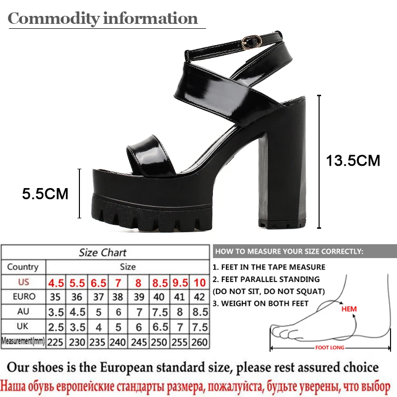 

Gdgydh Open Toe Ladies Sandals Patent Leather New Arrival Rubber Sole Summer Shoes Women High Heels Platform Shoes For Party