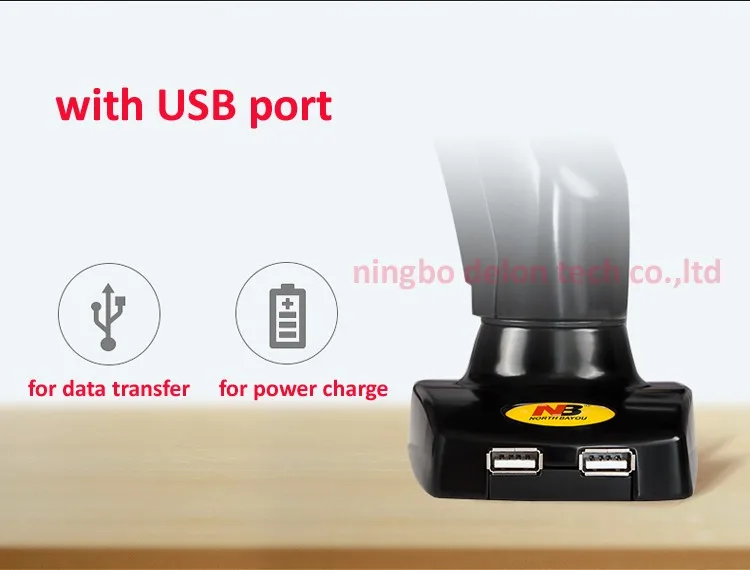 NB F100 алюминий 1"-27" Воздушный пресс газовая пружина настольный ЖК-телевизор настольная подставка 360 Поворот 2 ЖК-монитор со входом USB крепление на руку без отверстия vesa
