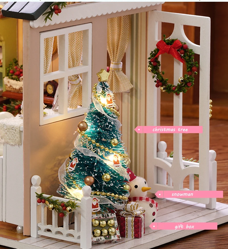 Кукольный дом Миниатюрный DIY кукольный домик с деревянная мебель для дома игрушки для детей на день рождения Рождественский подарок отправить подруге J07