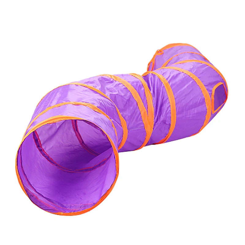 S Pet туннель кошка игрушка играть коричневый складной 3 отверстия котёнок Кот