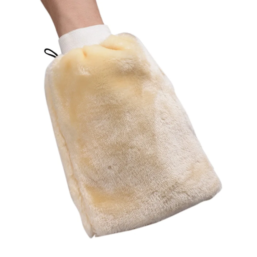 Useful Microfibre Mitt Car Wash Washing Cleaning Glove Polishing Shampoo Duster Cloth Care Brush Bisque 25x16.6cm | Автомобили и