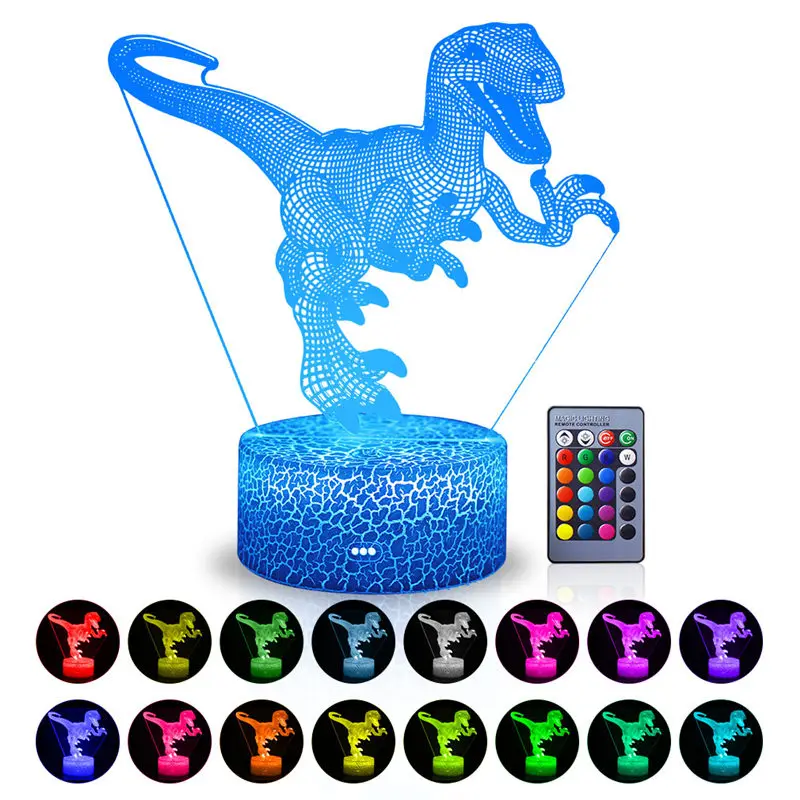 Светодиодный ночник с динозавром сенсорный Настольный светильник дистанционным