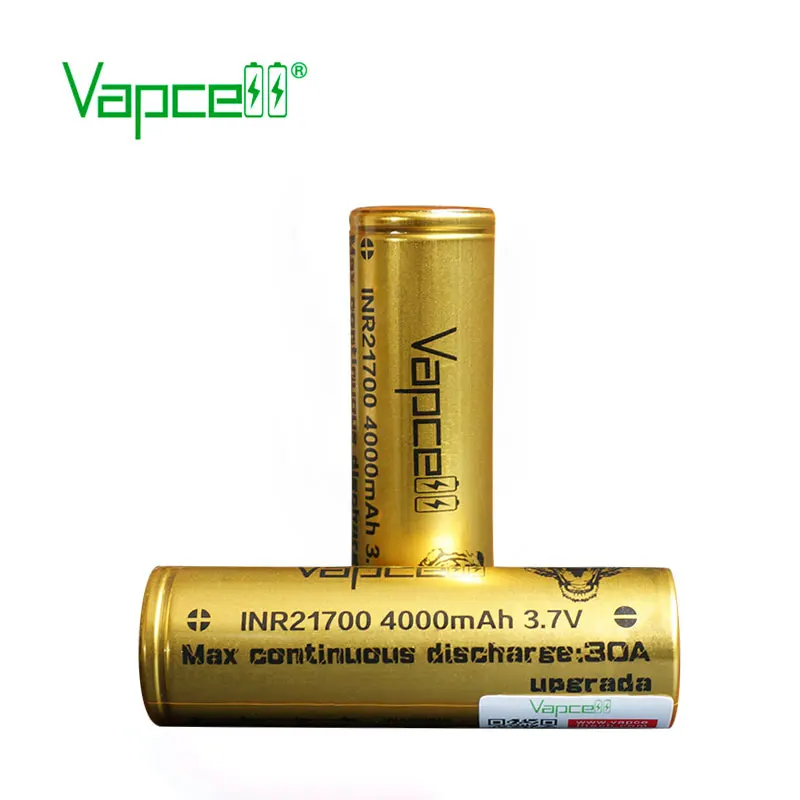 Бесплатная доставка Vapcell Оригинал 21700 4000mah 30A 40T upgrad gold 3 7 v аккумуляторная