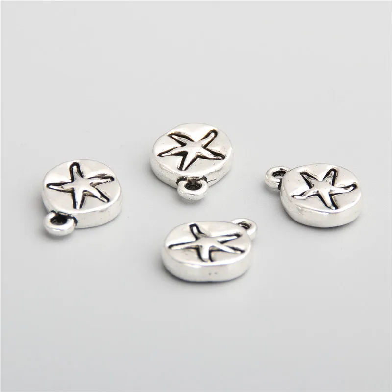 25pcs Starfish Charms Tibetan Silver Color Metal Pendants Fit Diy Necklace Bracelet For Jewelry Making A2755 | Украшения и