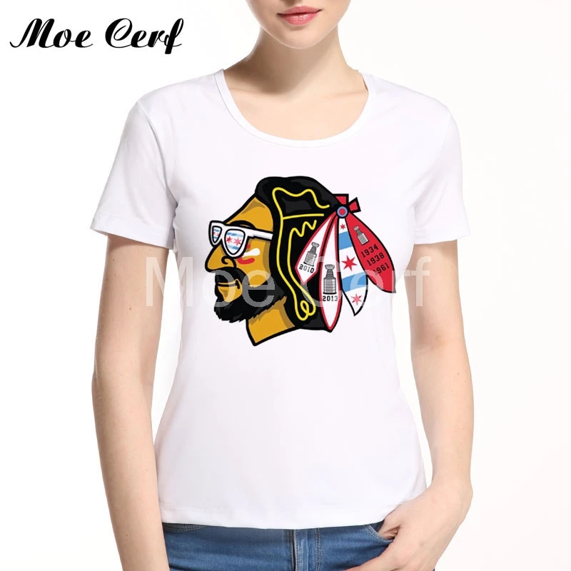 Женская футболка с коротким рукавом chicago blackhawks хипстерская Футболка принтом