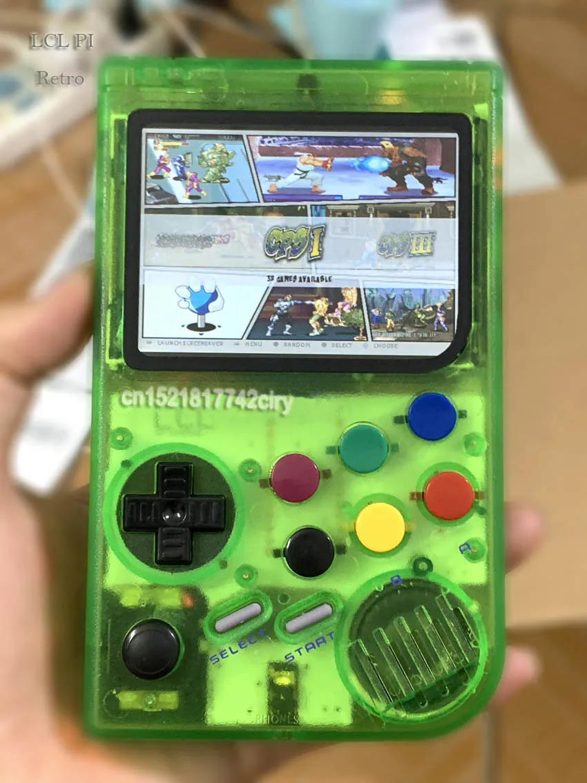 Green transparent LCL-Pi Ретро Raspberry Pi для портативной игровой консоли gameboy с супер ips/ударный джойстик/мальчик pi 3B/B+ 64 г классический цвет - Цвет: Green transparent