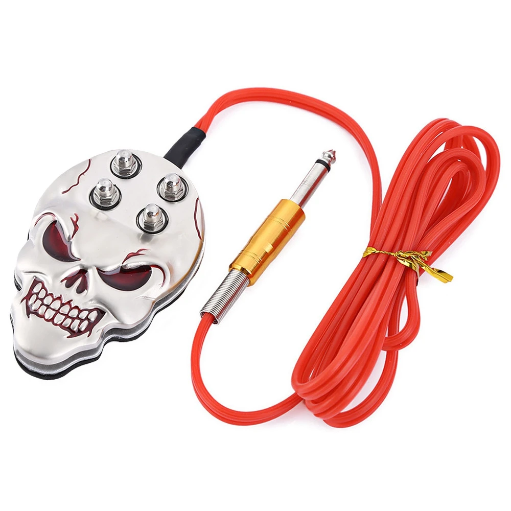 VEDDIN Skull Tattoo Foot Pedal Switch Control Supply for Machine Frame Gun Wholesale Grips tattoo supplier | Красота и здоровье