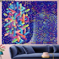 geometric mosaic hippie wall hanging structure macrame tapestries hippie psychedelic wall carpet hanging yoga mat home decor