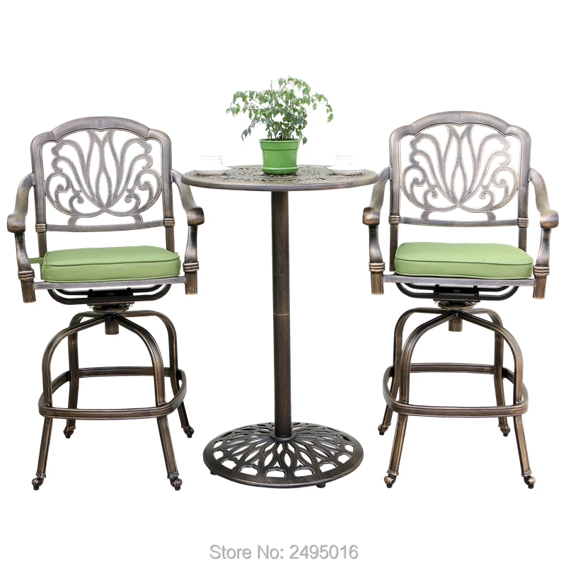 Miglior Set Da Bar Per Mobili Da Giardino In Alluminio Pressofuso In 3 Pezzi Set Da Tavolo E Sedie Da Bistrò Per Piscina, Giardino