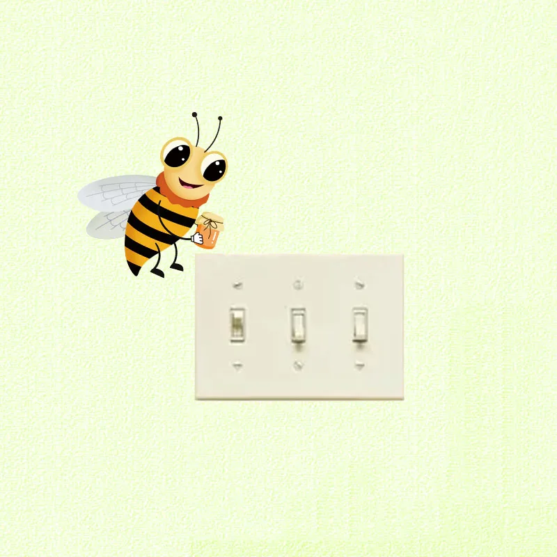 

YOJA Home Decoration PVC Cartoon Bee Wall Switch Sticker Decal 12SS0010