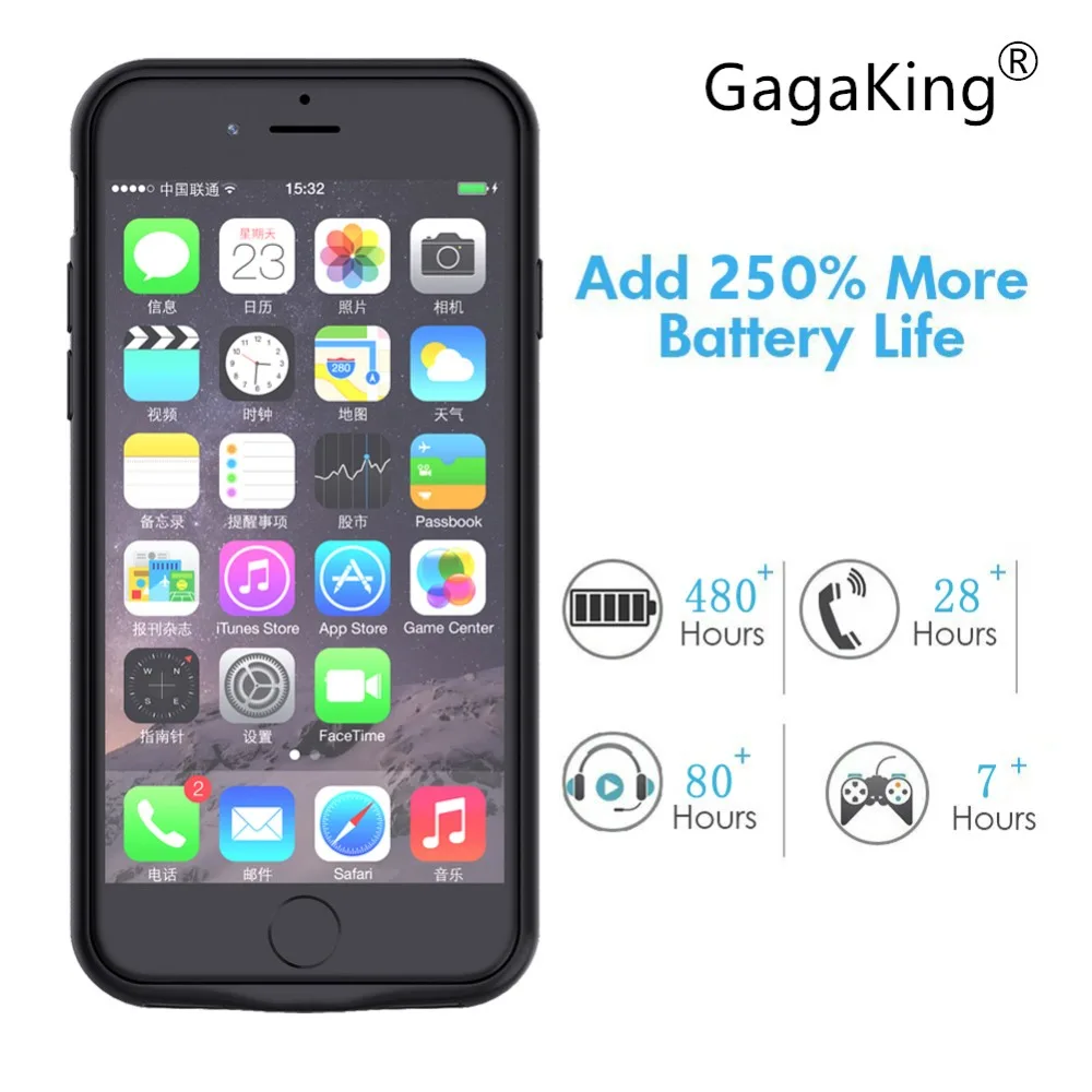 Чехол для зарядного устройства Gagaking 5000 мАч 7200 iPhone 6/6 S/6 P/6SP/7/7 P/8/8 P power Bank чехол