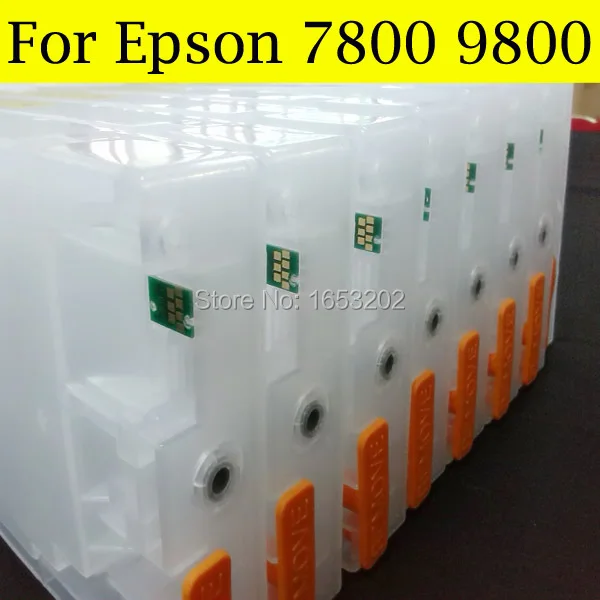 Широкоформатный чернильный картридж для EPSON 7800 9800 с 1 сбросом чипов 9800|ink cartridge for