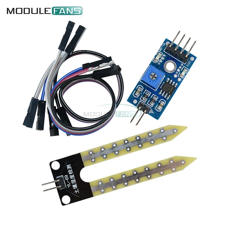 2 набора датчик влажности почвы для Arduino гигрометр модуль макетная плата DIY