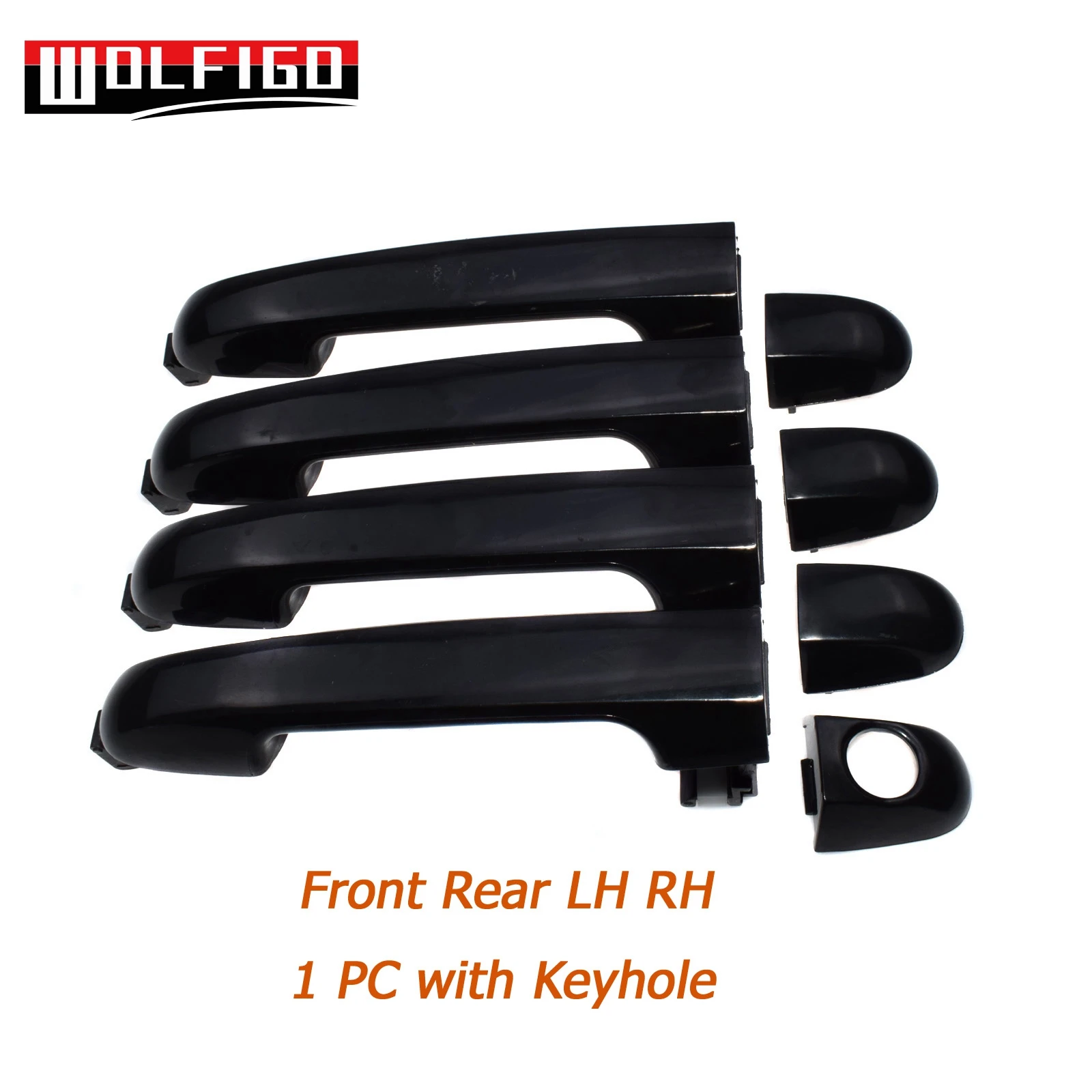 Set 4pcs 1 keyhole WOLFIGO наружные дверные ручки для 2007-2012 hyundai Elantra передние и задние 826512H000, 826512H000CA, 826612H000 Новые - Цвет: Set 4pcs 1 keyhole