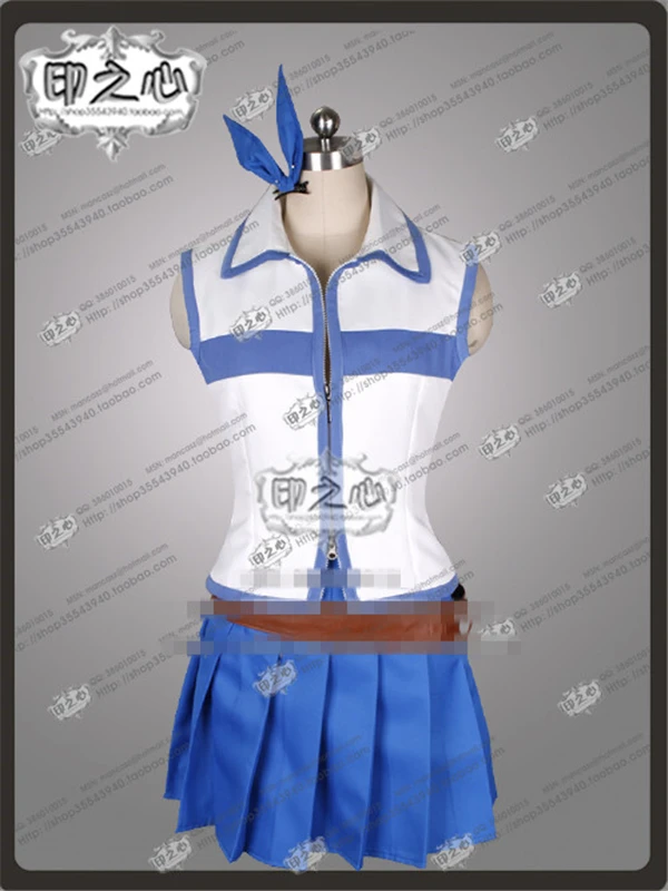 

Anime Fairy Tail Lucy Heartphilia Fashion Uniform Cosplay Costume Dress+Blet O