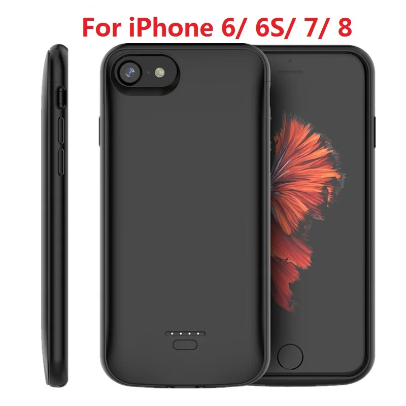 4000 мА/ч, Батарея Зарядное устройство чехол для iPhone 6 6S 7 Plus 5 5S SE чехол Powerbank Зарядное устройство чехол для iPhone 11 11 Pro X/XR/XS Max Батарея чехол - Цвет: for iPhone 6 6S 7 8