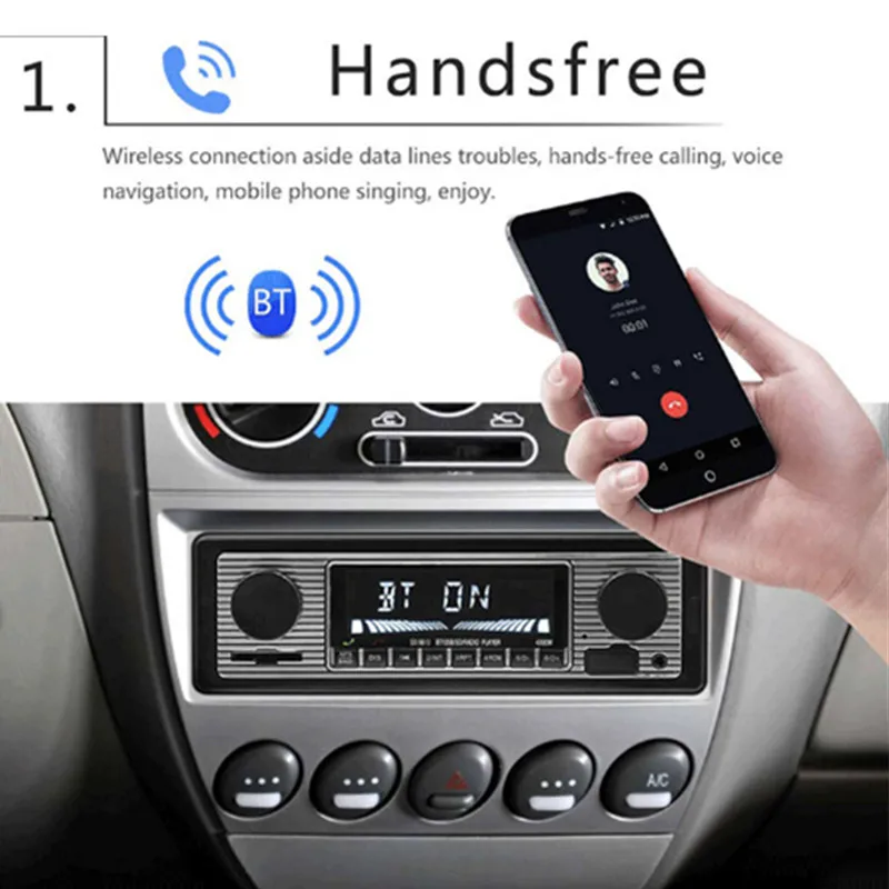 Громкой связи Bluetooth Авторадио автомобильный аудио стерео радио FM Aux вход приемник