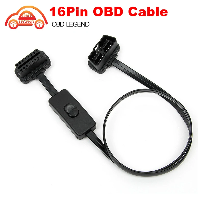 Плоский тонкий As Noodle OBDII OBD 2 OBD2 16 Pin штекер к гнезду удлинитель кабель автомобильный разъем адаптер Горячая