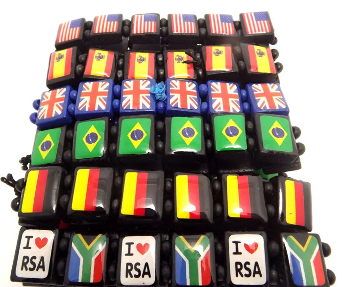 Оптовая продажа 60 шт. смешанный футбол Национальный флаг фотография ювелирные