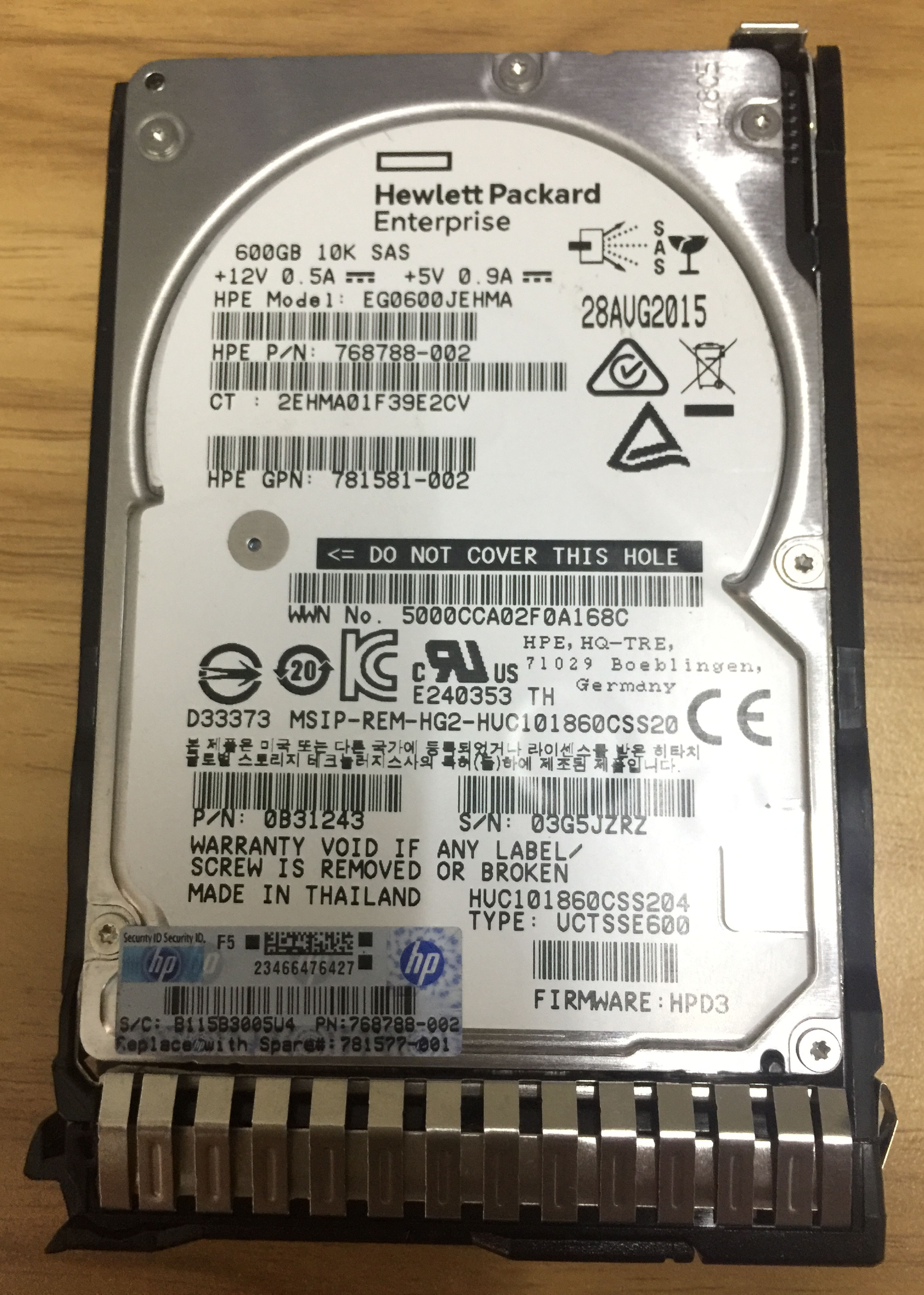 785069-B21 785411-001 900G SAS 10 K SFF SC DS HDD оригинальная коробка упаковки |