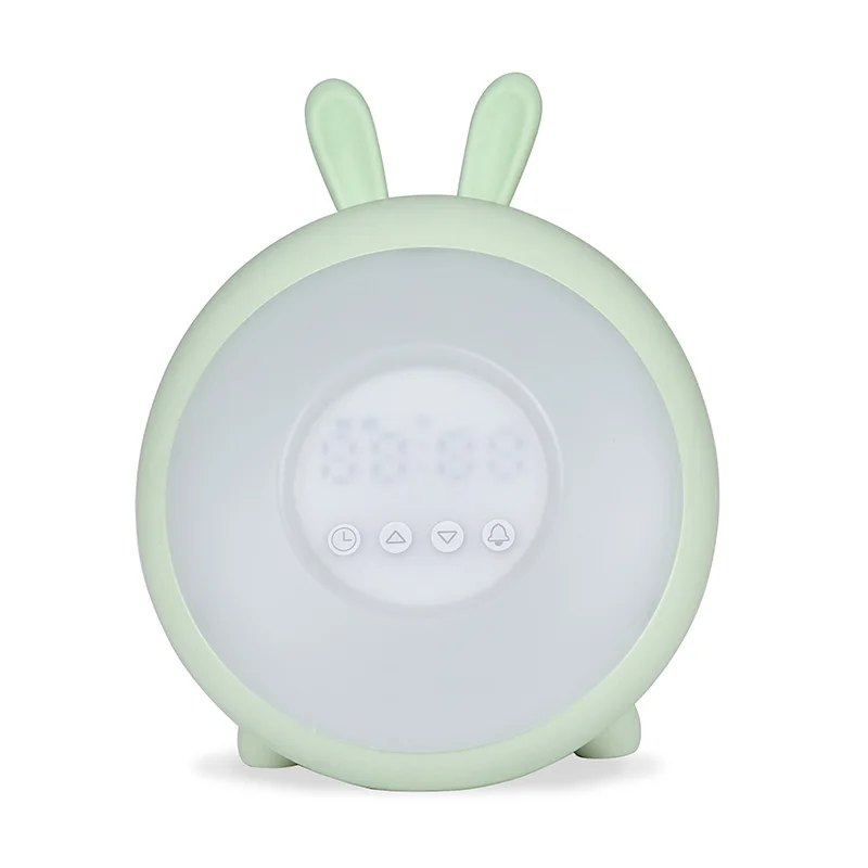 green Светодиодный светильник dream time sleeping wake up с будильником, настольная прикроватная лампа с кроликом, перезаряжаемая лампа для детской спальни - Испускаемый цвет: green