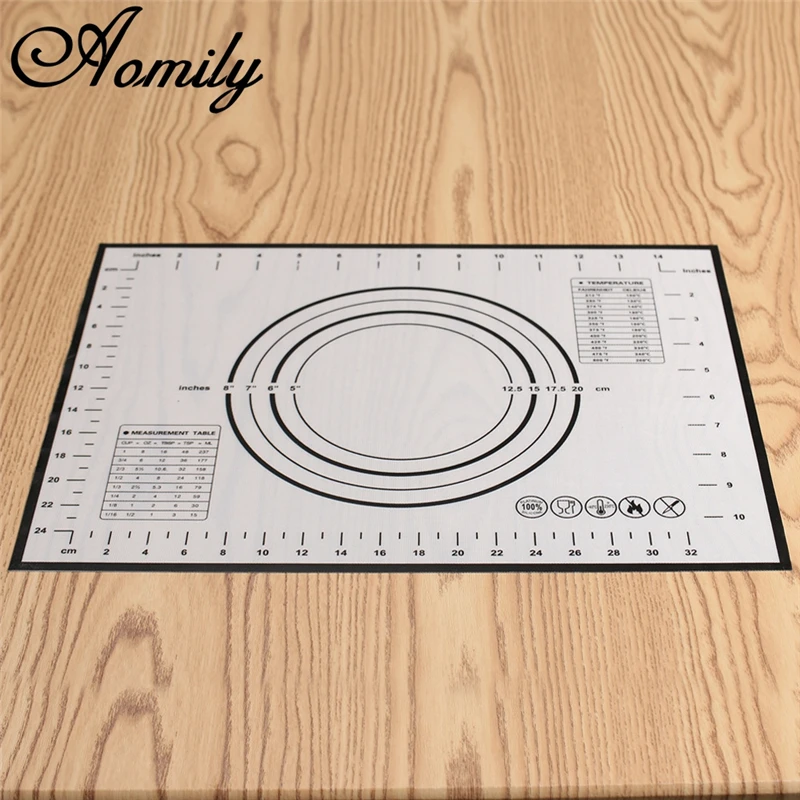 Aomily 40*30 см силиконовый коврик для теста посуда выпечки духовка инструмент