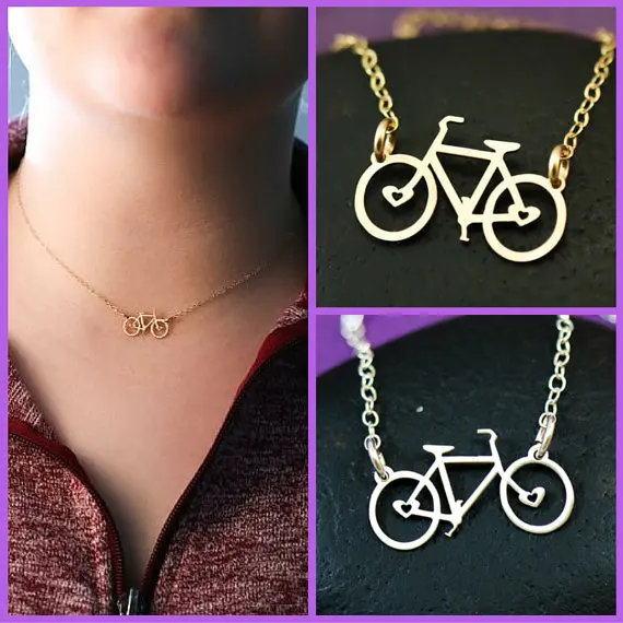Трендовые золотые Цвет серебро Ожерелье велосипед для женщин массивное ожерелье