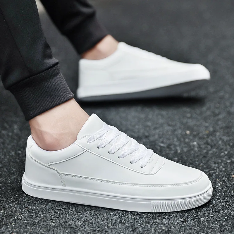 Fooraabo White Mens Leather Casual Shoes Moccasins Men Loafers Luxury Brand Spring New Fashion Sneakers Male Boat Krasovki | Обувь
