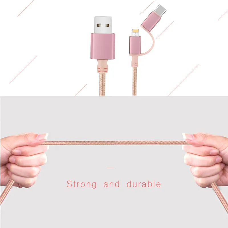 5 шт./лот 3 В 1 Для Iphone 7 Кабель + Micro Usb Тип C кабель Синхронизации Данных Быстрой