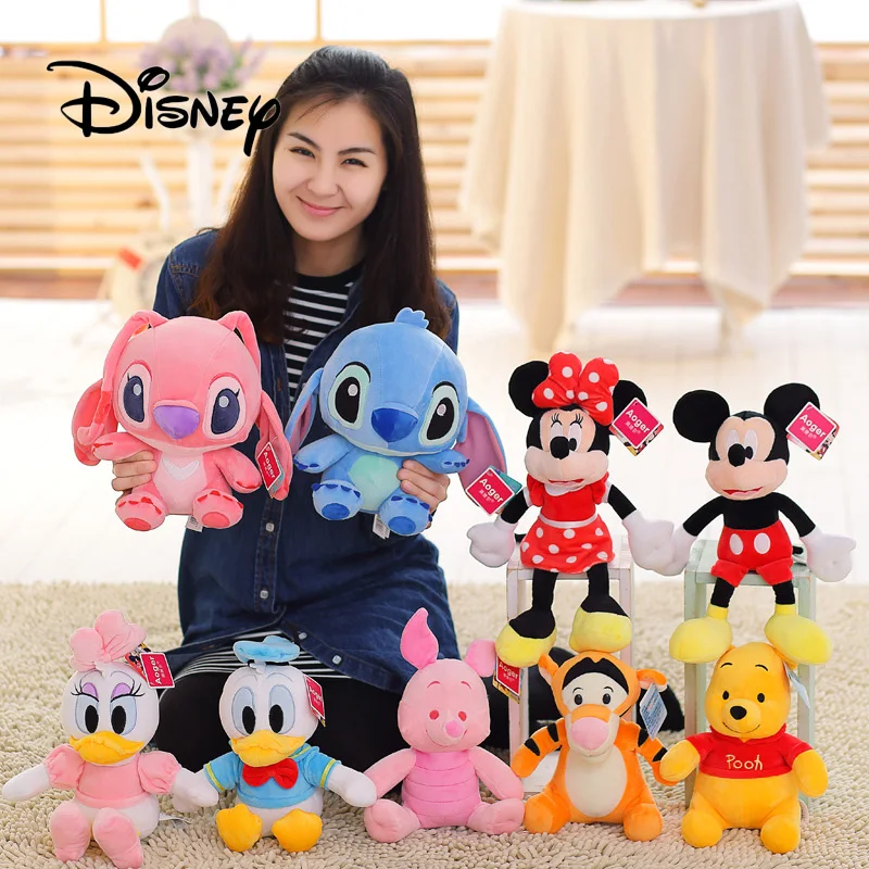 Подлинная disney 26 см чучело Плюшевые игрушки винни пух тиггер Дональд Дак стежка