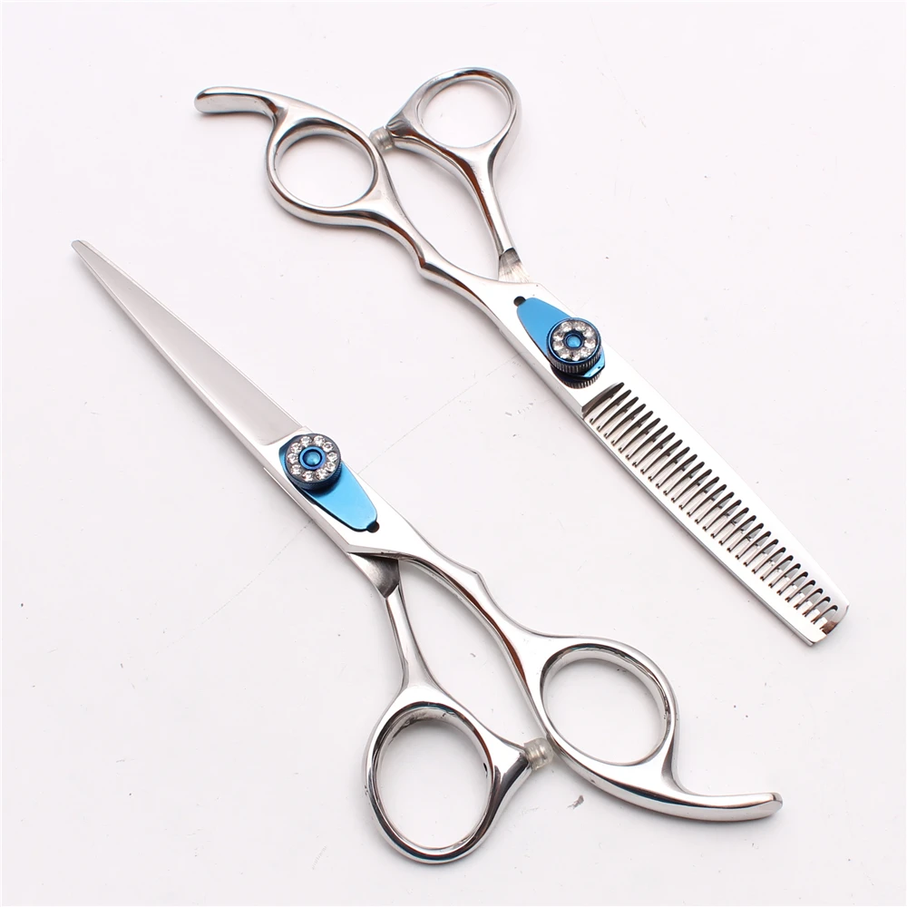 

1Pair 6.0 inch 17.5cm Customized Logo TOP GRADE Hairdresser&#39s Scissors 440C Cutting Scissors Thinning Shears Hair Scissors