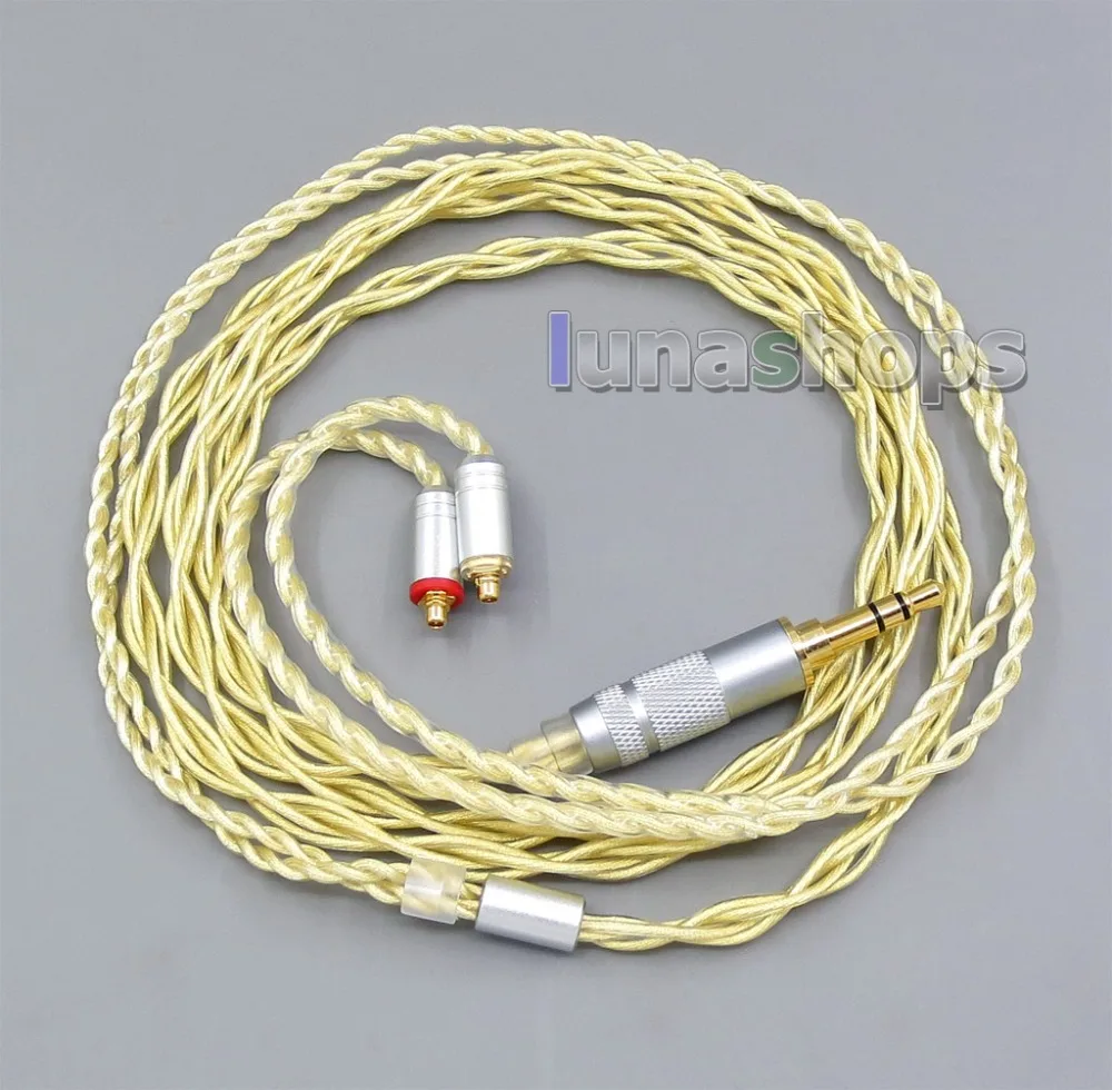 LN005947 чрезвычайно мягкий 7N OCC чистое серебро + позолоченный кабель для наушников