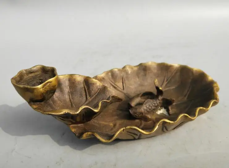 

Collection archaize brass Lotus leaf carp Backflow incense burner