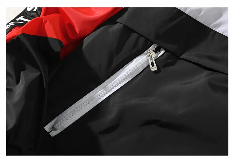 

New Patchwork fashion Hooded Jackets Male Pullover Jacket Tracksuit Casual top Coat Hip Hop drop ship Color Block Streetwear