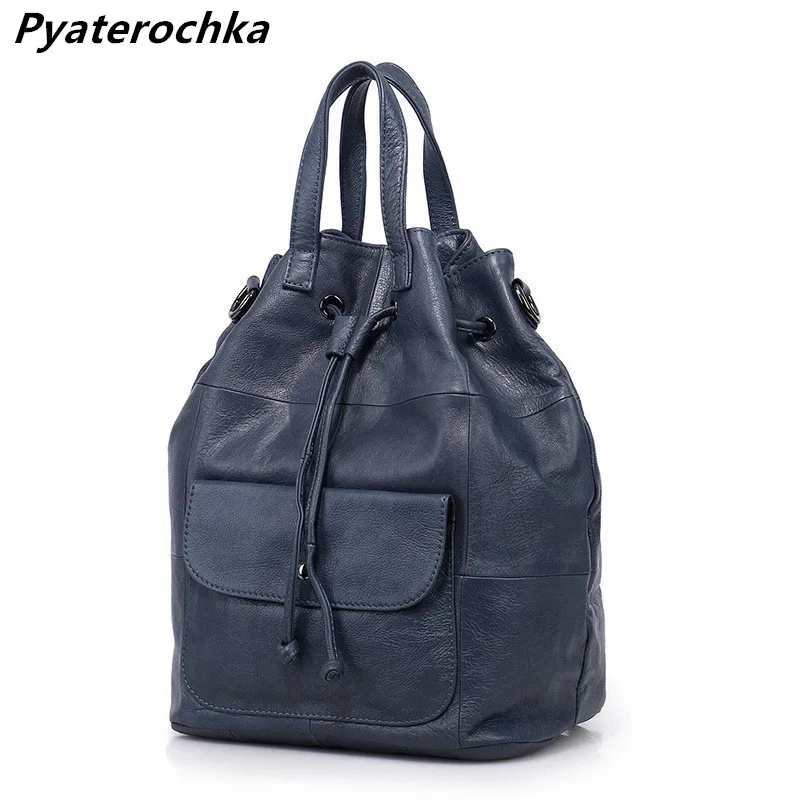 Женская сумка из натуральной кожи Pyaterochka Большая вместительная на плечо от