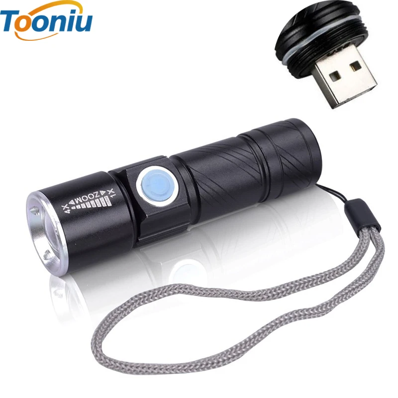 USB удобный светодиодный фонарь usb флэш-светильник карманный светодиодный перезаряжаемый флэш-светильник Масштабируемая лампа встроенный аккумулятор 16340 для охоты и кемпинга