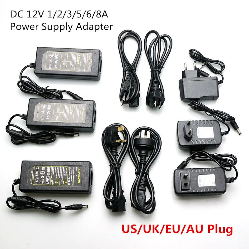 1 шт. светодиодный драйвер AC100 240V на DC12V 1A 2A 3A 5A 6A 8A адаптер питания Трансформатор