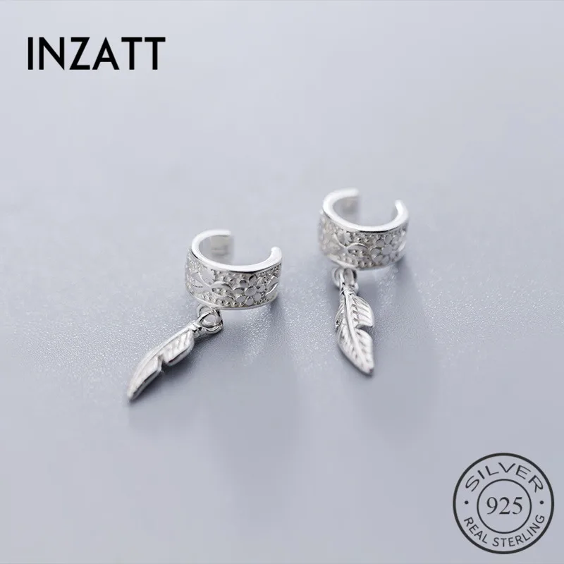 Женские серьги-Клипсы из серебра 925 пробы с перьями | Украшения и аксессуары
